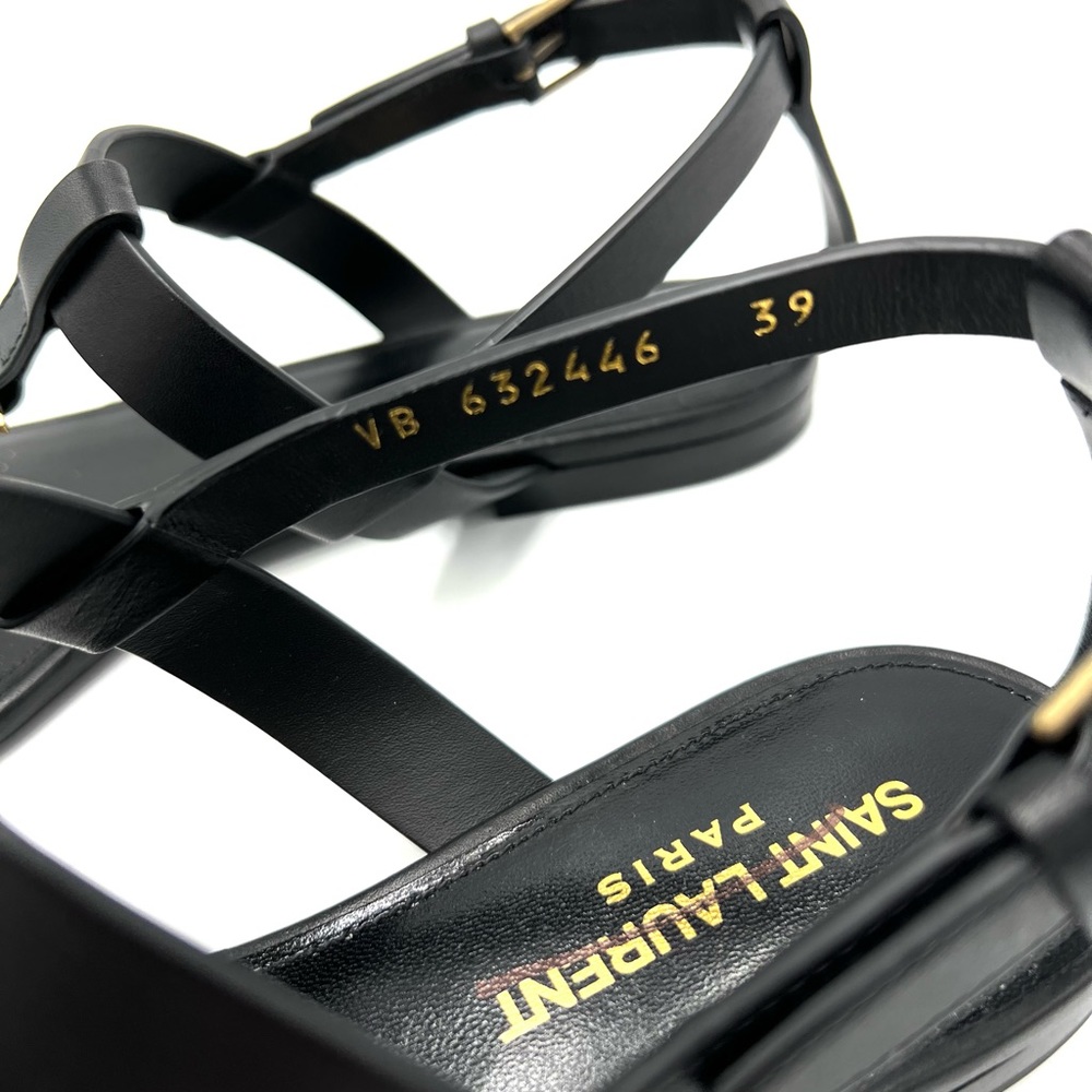 Yves Saint Laurent Black and Gold Sandals - Picture 5 of 7